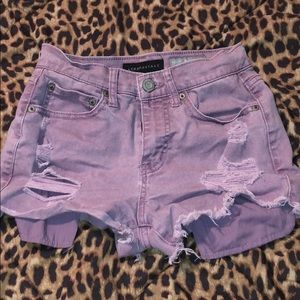 High waisted shorty jean shorts